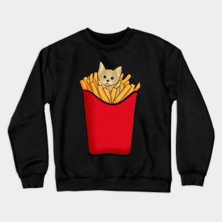 Adorable kitten in the french fries Crewneck Sweatshirt